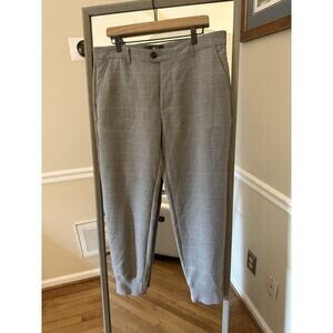 Houston White Gray Windowpane Jogger Dress Pants 36x30